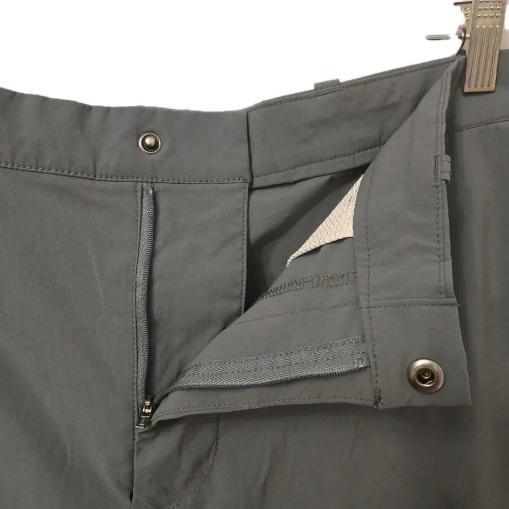 J. Crew Mens Flex Gramercy Nylon Tech Golf Shorts Gray Green Size 38 Stretch